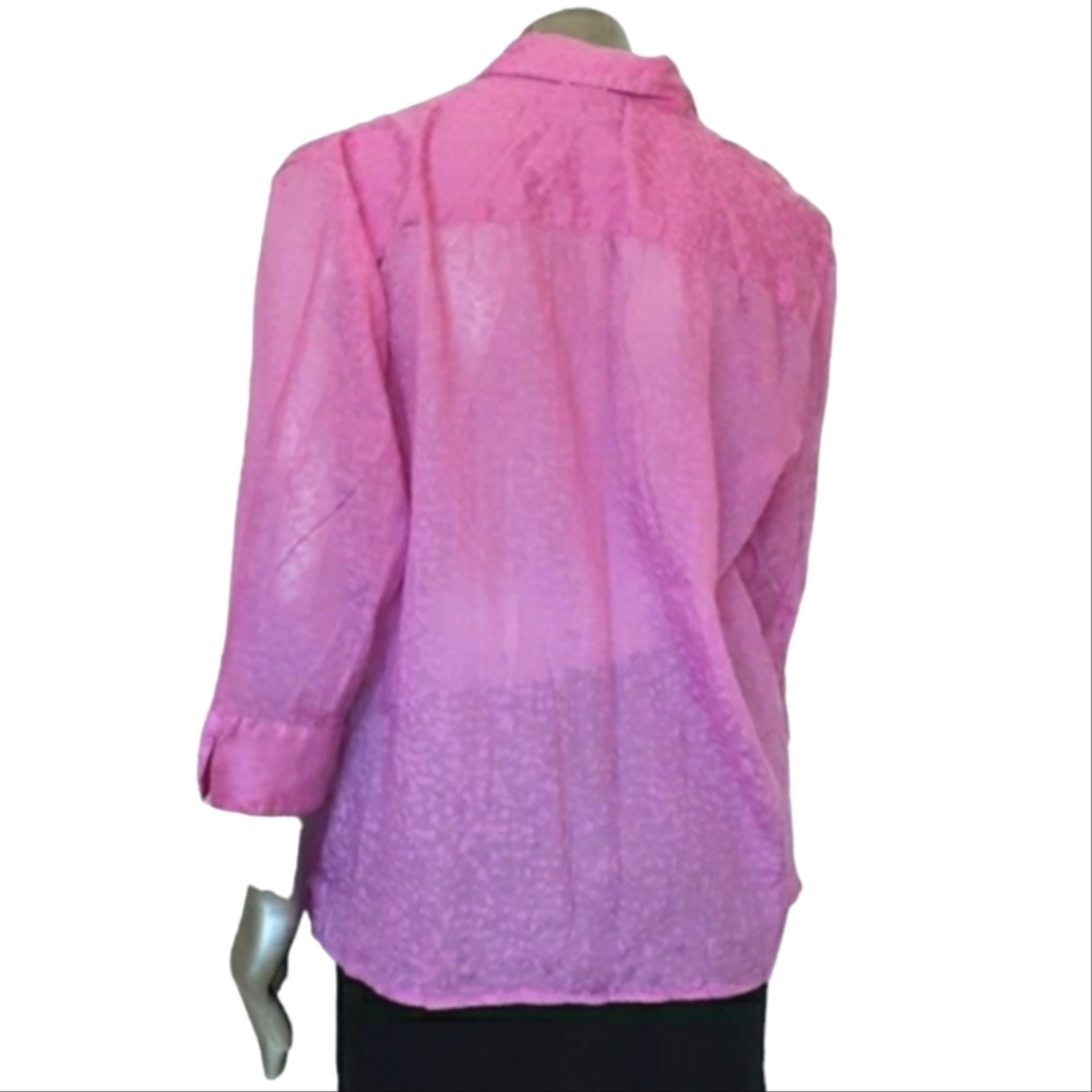 🪻BOGO🪻Classic Elements Pink Career Blouse Sz XL - Picture 4 of 7